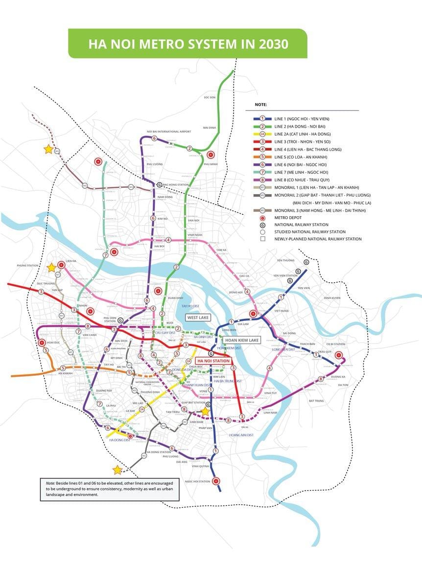 Картата на ханой метрото